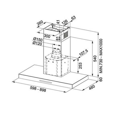 FRANKE Вытяжка настенная CRYSTAL FCR 925 TC BK/XS нержавейка/черный (110.0196.083)
