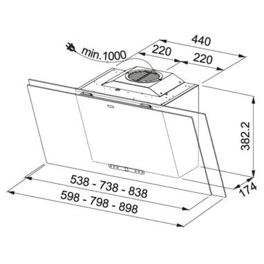 FRANKE Вытяжка настенная MARIS 2.0 PLUS FMA 2.0 PLUS 907 BK черный (330.0549.975)