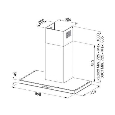 FRANKE Вытяжка настенная MARIS T-SHAPE FGB 906 W AC черный (110.0338.359)