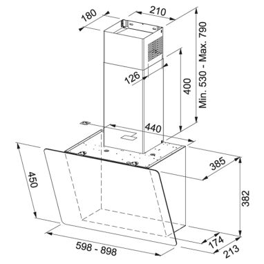 FRANKE Вытяжка настенная SMART VERTICAL 2.0 FPJ 915 V BK/DG черный (330.0573.295)