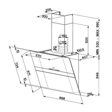FRANKE Вытяжка настенная SWING FSW 918 WH/XS V2 белый (110.0260.671)
