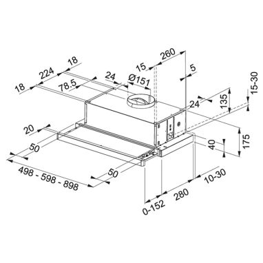 FRANKE Вытяжка телескопическая FLEXA FTC 532L WH белый (315.0547.795)