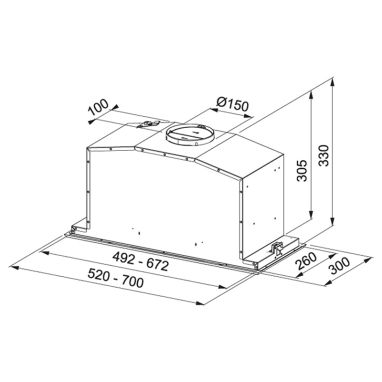 FRANKE Вытяжка встраиваемая BOX PLUS FBI 747 XS NP нержавеющая сталь (305.0590.106)