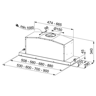 FRANKE Вытяжка встраиваемая BOX PLUS FBI FLUSH 540 XS нержавеющая сталь (305.0593.672)