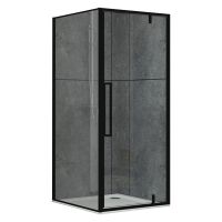 DUSEL Душевая кабина без поддона прозрачная 1000x1000x1900 мм DL198B+DL196B black matt