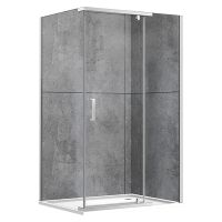 DUSEL Душевая кабина без поддона A1106 120x80x190 профиль хром, стекло прозрачное