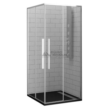 DUSEL Душевая кабина без поддона DL194 Chrome 100x100x190 профиль хром, стекло прозрачное