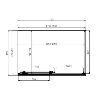 DUSEL Душевая кабина без поддона DSL191+195 120x80x190 профиль хром, стекло прозрачное