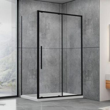 DUSEL Душевая кабина без поддона DSL191B+195B Black Matt 120x80x190 профиль black matt, стекло прозрачное