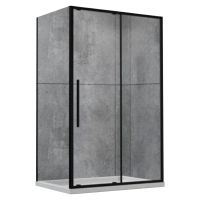 DUSEL Душевая кабина без поддона DSL191B+195B Black Matt 120x80x190 профиль black matt, стекло прозрачное