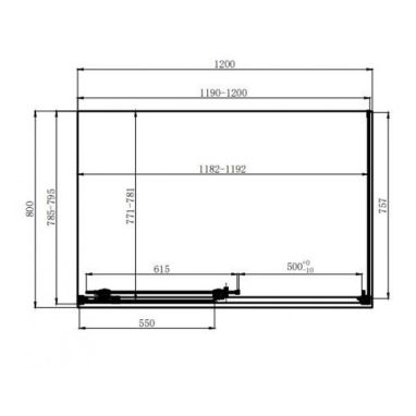 DUSEL Душевая кабина без поддона DSL191B+195B Black Matt 120x80x190 профиль black matt, стекло прозрачное