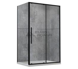 DUSEL Душова кабіна без піддону прозора 1200x900x1900 мм DSL191B+195B Black Matt