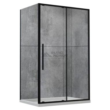 DUSEL Душевая кабина без поддона DSL191B+195B Black Matt 120x90x190 профиль black matt, стекло прозрачное