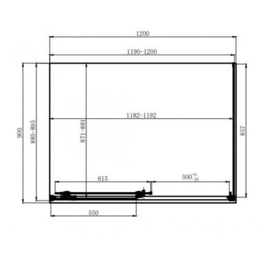 DUSEL Душевая кабина без поддона DSL191B+195B Black Matt 120x90x190 профиль black matt, стекло прозрачное