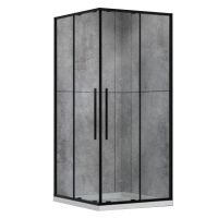 DUSEL Душевая кабина без поддона DSL194B Black Matt 100x100x190 профиль black matt, стекло прозрачное