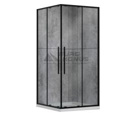 DUSEL Душова кабіна без піддону прозора 1000x1000x1900 мм DSL194B Black Matt