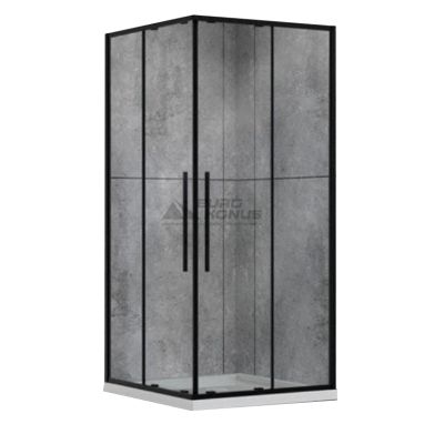 DUSEL Душевая кабина без поддона DL194B Black Matt 100x100x190 профиль black matt, стекло прозрачное
