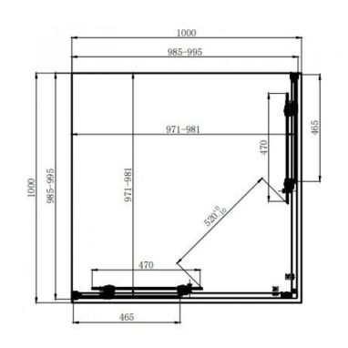 DUSEL Душевая кабина без поддона DL194B Black Matt 100x100x190 профиль black matt, стекло прозрачное