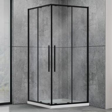 DUSEL Душевая кабина без поддона DSL194B Black Matt 90x90x190 профиль black matt, стекло прозрачное