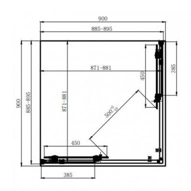 DUSEL Душевая кабина без поддона DSL194B Black Matt 90x90x190 профиль black matt, стекло прозрачное