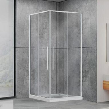 DUSEL Душевая кабина без поддона DSL194 Chrome 100x100x190 профиль хром, стекло прозрачное