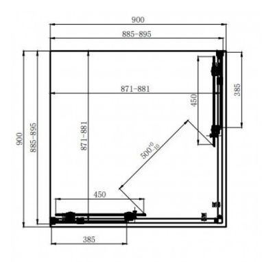 DUSEL Душевая кабина без поддона DSL194 Chrome 90x90x190 профиль хром, стекло прозрачное