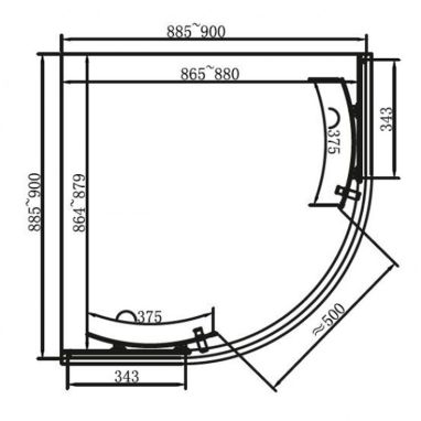 DUSEL Душевая кабина без поддона EF-182B Black Matt 90x90x190 профиль black matt, стекло прозрачное