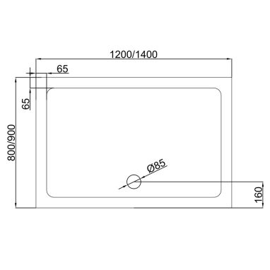 DUSEL Душевой поддон на ножках D104 100x80x135