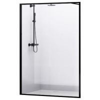 DUSEL Душевая перегородка WL171B1 120x200 профиль black matt, стекло прозрачное