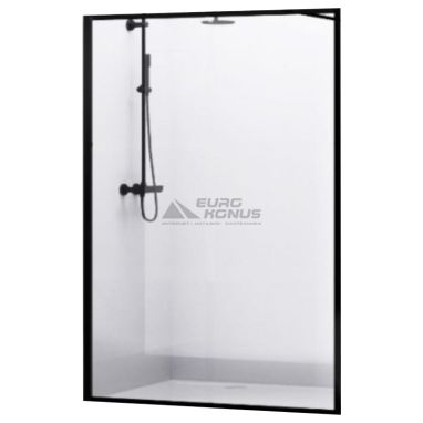 DUSEL Душевая перегородка WL171B1 120x200 профиль black matt, стекло прозрачное