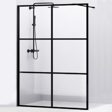DUSEL Душевая перегородка WL171B6 100x200 профиль black matt, стекло прозрачное