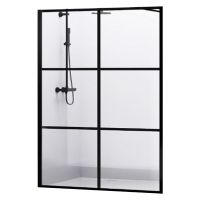 DUSEL Душевая перегородка WL171B6 140x200 профиль black matt, стекло прозрачное