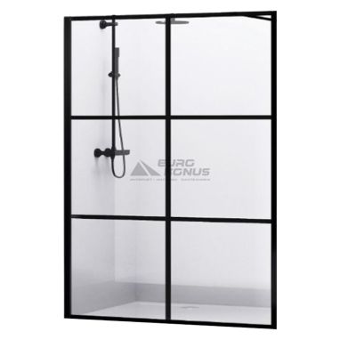 DUSEL Душевая перегородка WL171B6 100x200 профиль black matt, стекло прозрачное