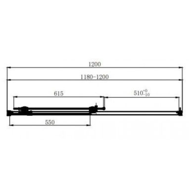 DUSEL Душевая дверь в нишу DSL191B Black Matt 120x190 профиль black matt, стекло прозрачное
