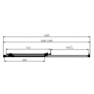 DUSEL Душевая дверь в нишу DSL191B Black Matt 140x190 профиль black matt, стекло прозрачное
