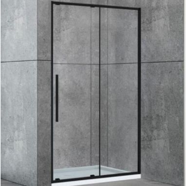 DUSEL Душевая дверь в нишу DSL191B Black Matt 140x190 профиль black matt, стекло прозрачное