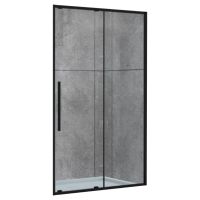 DUSEL Душевая дверь в нишу DSL191B Black Matt 140x190 профиль black matt, стекло прозрачное