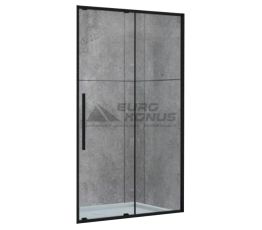 DUSEL Душевая дверь в нишу DSL191B Black Matt 120x190 профиль black matt, стекло прозрачное