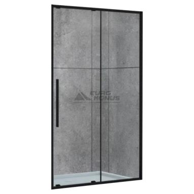 DUSEL Душевая дверь в нишу DSL191B Black Matt 140x190 профиль black matt, стекло прозрачное