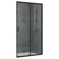 DUSEL Душевая дверь в нишу EF185B Black Matt 120x190 профиль black matt, стекло прозрачное