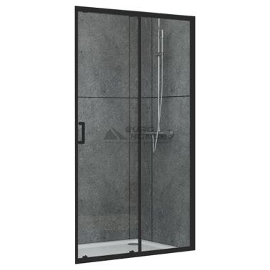 DUSEL Душевая дверь в нишу EF185B Black Matt 110x190 профиль black matt, стекло прозрачное