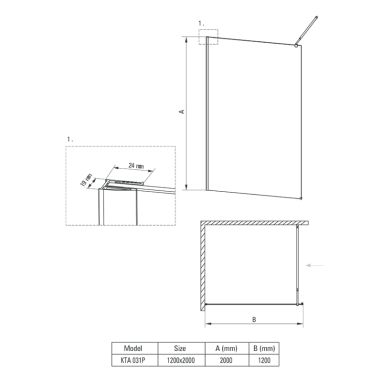 DEANTE Душевая стенка боковая Abelia Walk-In KTA 031P