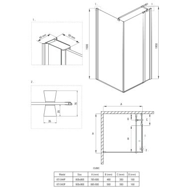 DEANTE Душевая кабина без поддона Cubic KTI 043P