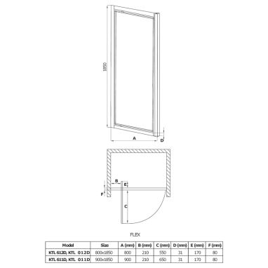 DEANTE Душевая дверь распашная Flex KTL 411D