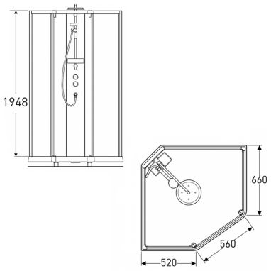 IDO Передние стенки и дверь душевого боксу Showerama 10-5 Comfort 100x100 см (558.207.00.1)