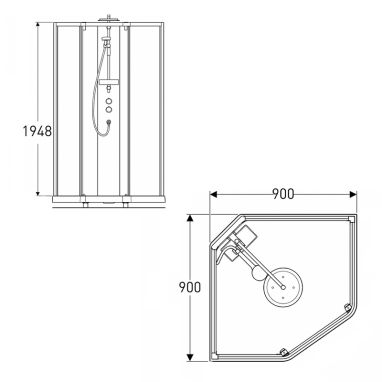IDO Задние стенки душевого боксу Showerama 10-5 90x90 см (558.304.00.1)