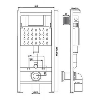 ARMATURA Инсталляция для унитаза LAV 100.2.2 Lavita 50 5908211411828
