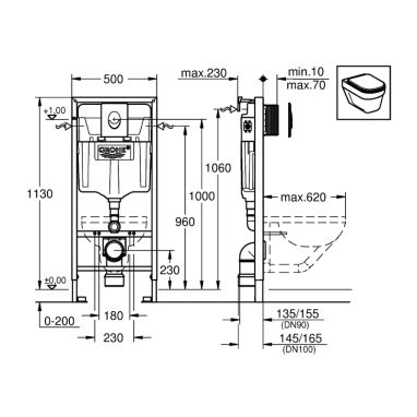 GROHE Инсталляция для унитаза Rapid SL (38722001)