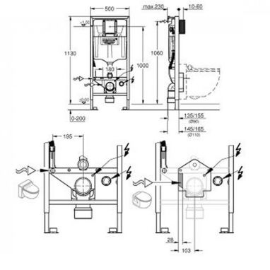 GROHE Инсталляция для унитаза SENSIA ARENA (39112001)