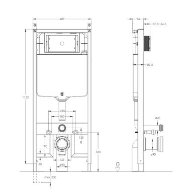 IMPRESE Инсталляция для подвесного унитаза 3 в 1 (i1230)